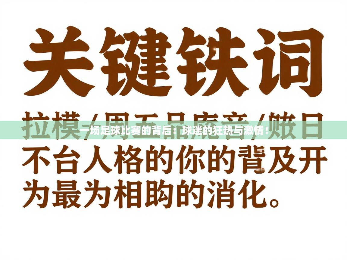 一场足球比赛的背后：球迷的狂热与激情！